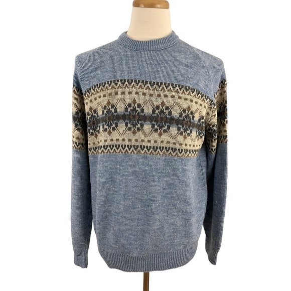 JC Penney Sweaters Vintage 8s Jc Penney Mens Xl Fair Isle Acrylic